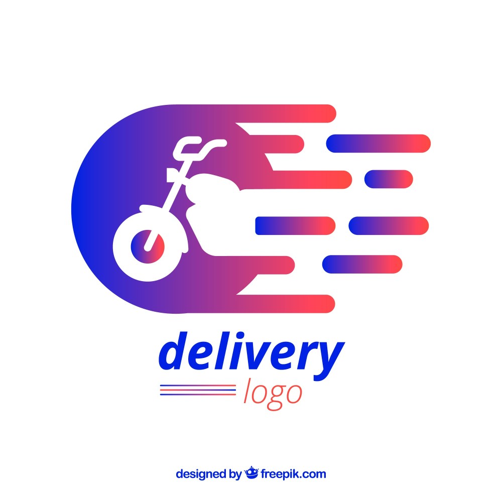 Delivery logo template with motorbike