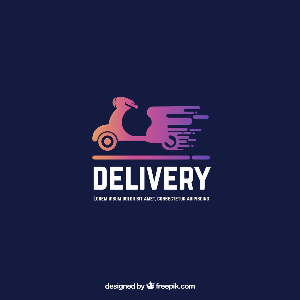 Delivery logo template with motorbike