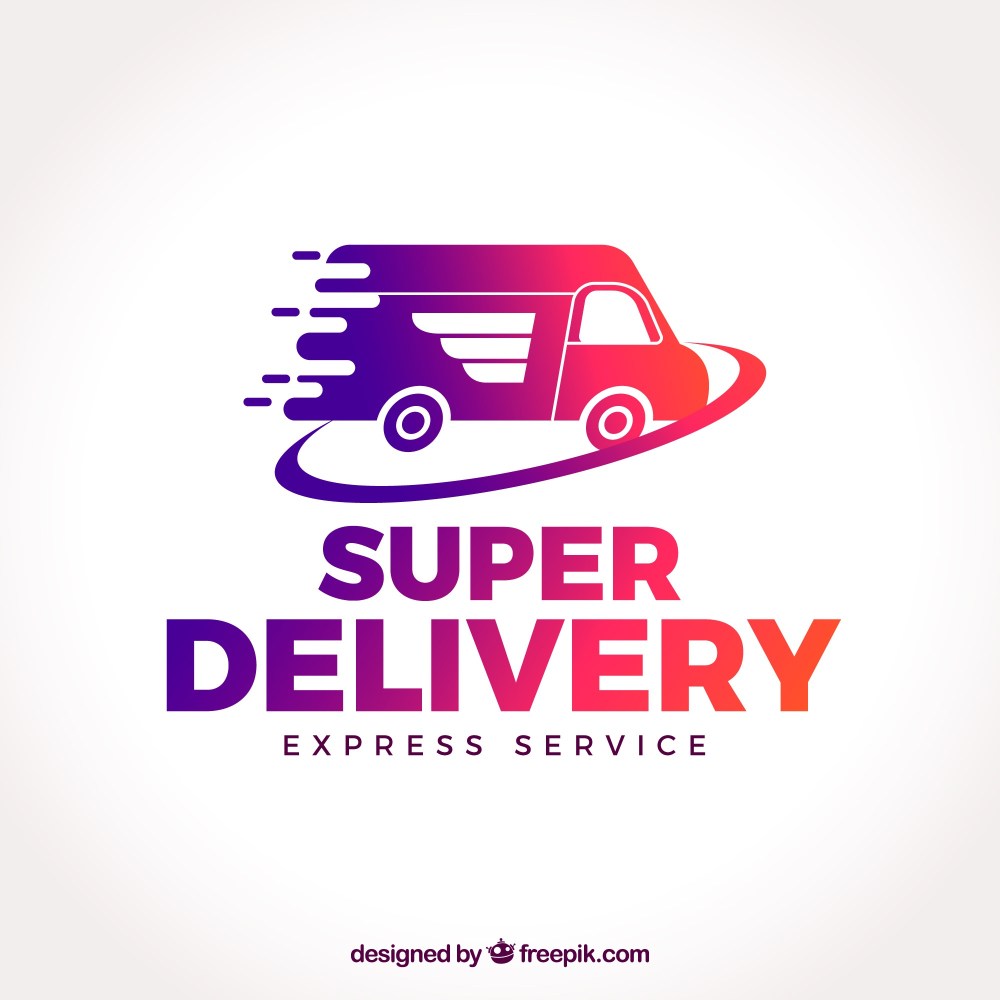 Delivery logo template with truck