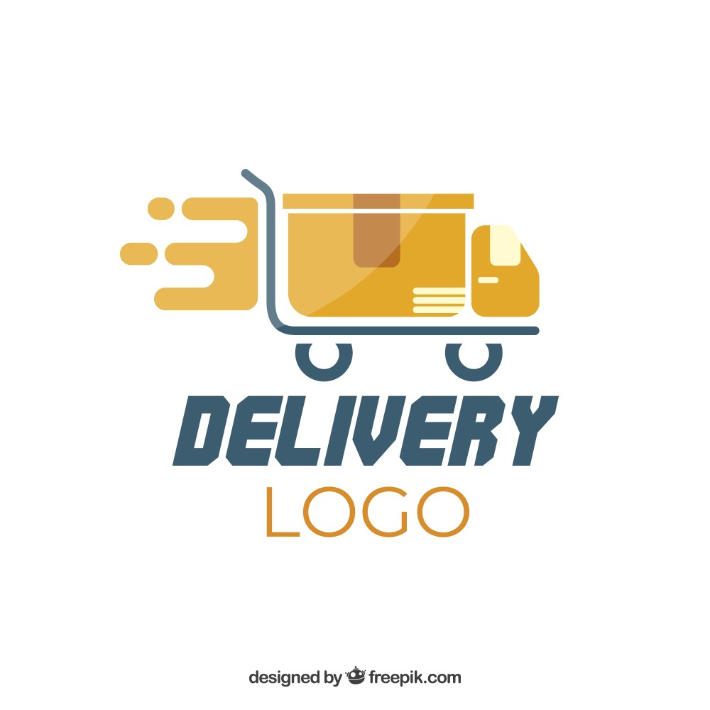 Delivery logo template with truck