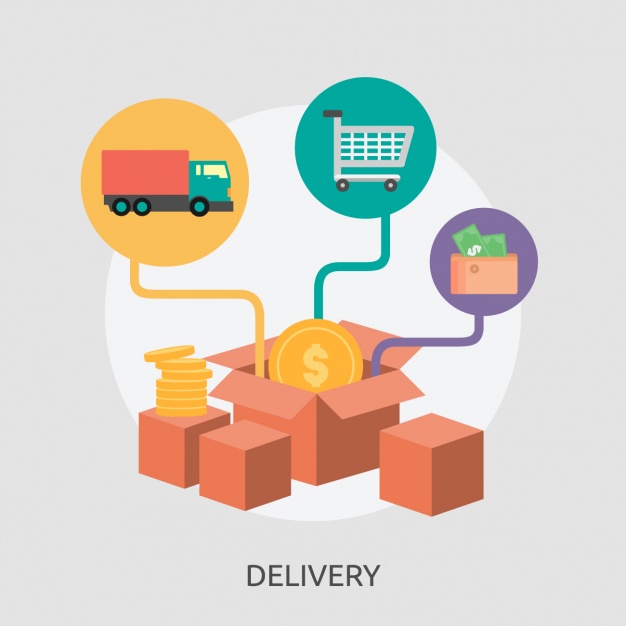 Delivery parcels background design