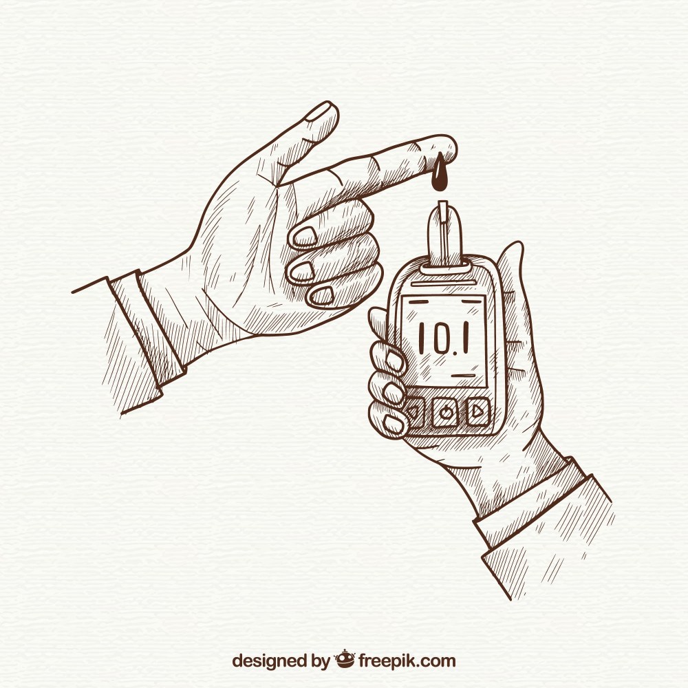 Diabetes testing blood background