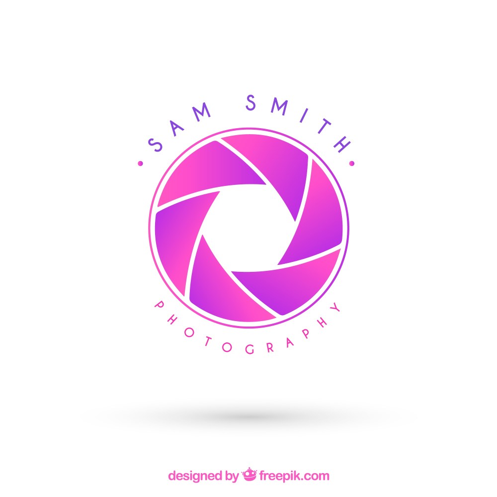 Diaphragm photography logo in flat style