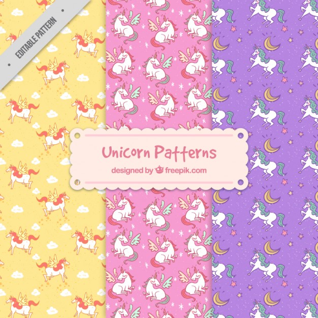 Different unicorn patterns