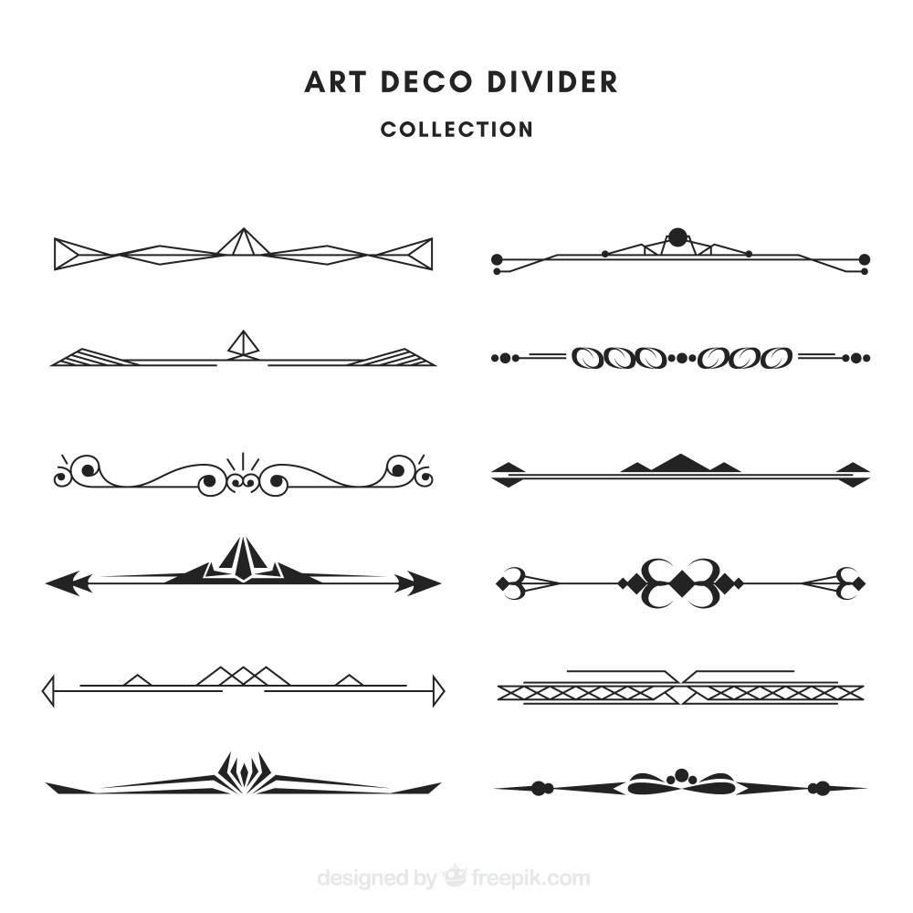 Dividers collection in art deco style