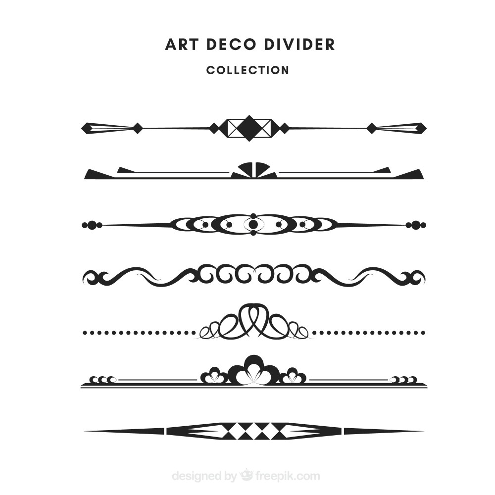 Dividers collection in art deco style
