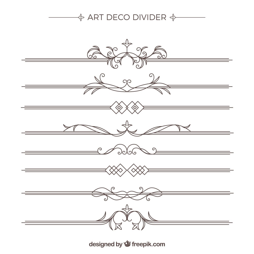 Dividers collection in art deco style