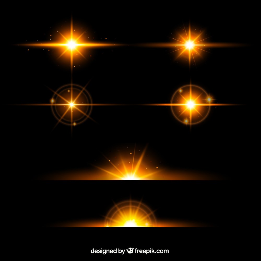 Dividers collection with gold light effect