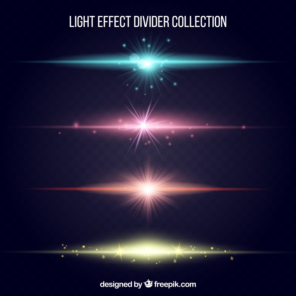 Dividers collection with light effect