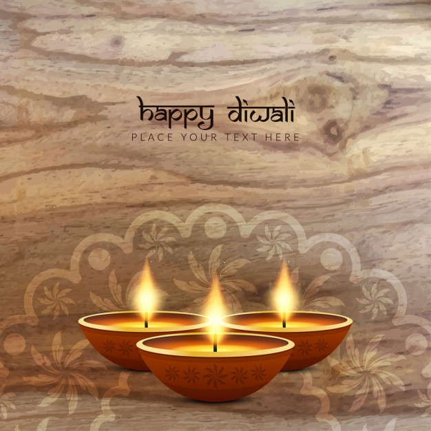Diwali background with wooden texture