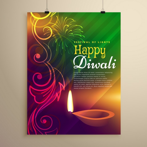 Diwali brochure with ornaments