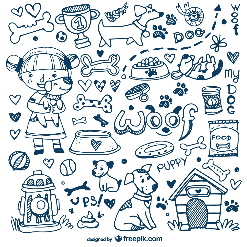 Dogs and pets doodles