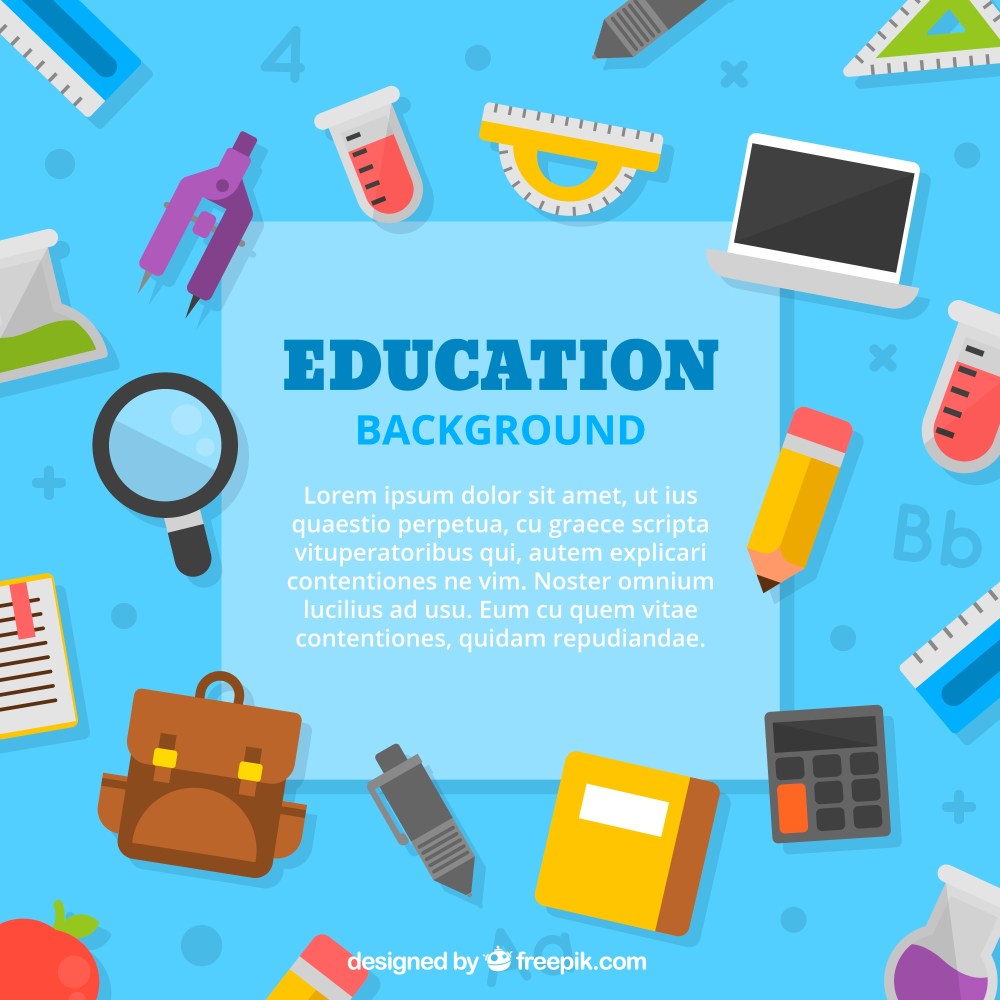 Education elements background in flat style