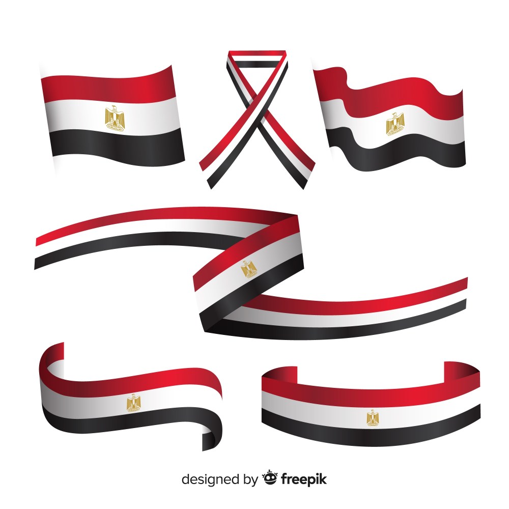 Egyptian flag collection with flat design