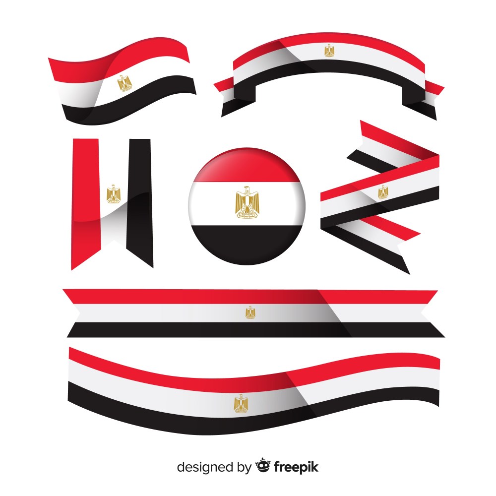 Egyptian flag collection with flat design