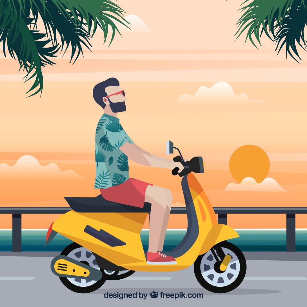 Electric scooter concept with hipster