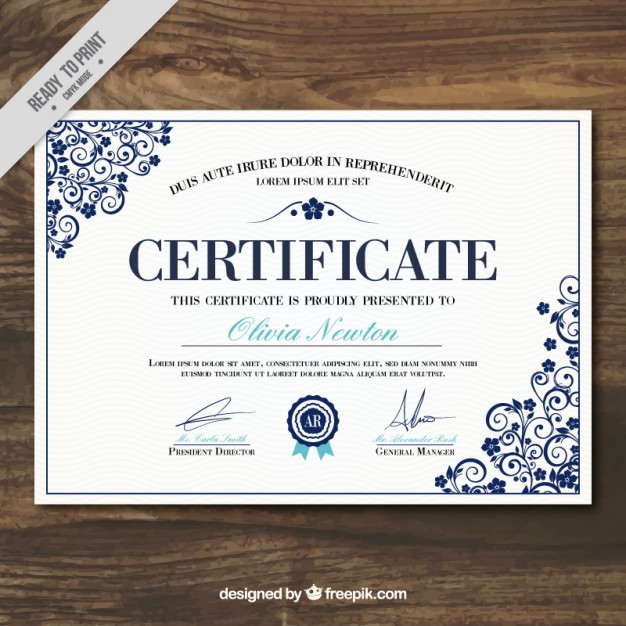 Elegant certificate of achievement template