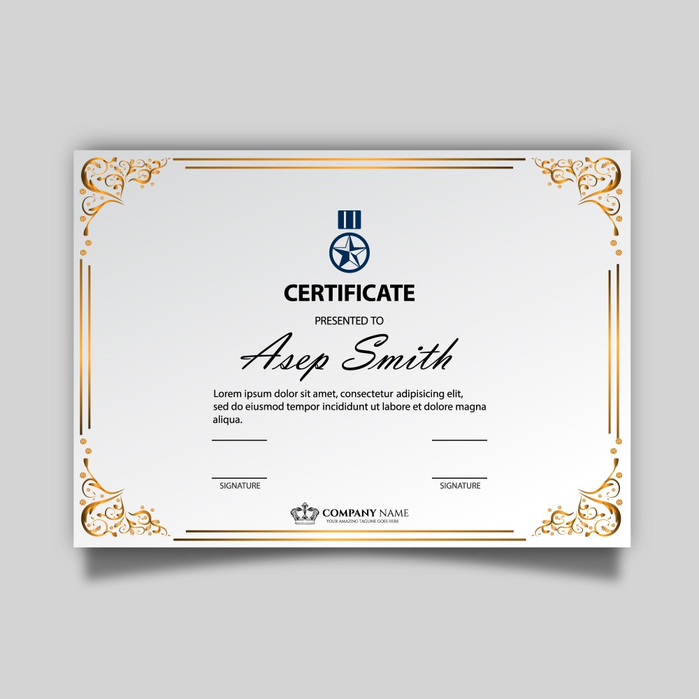 Elegant certificate template