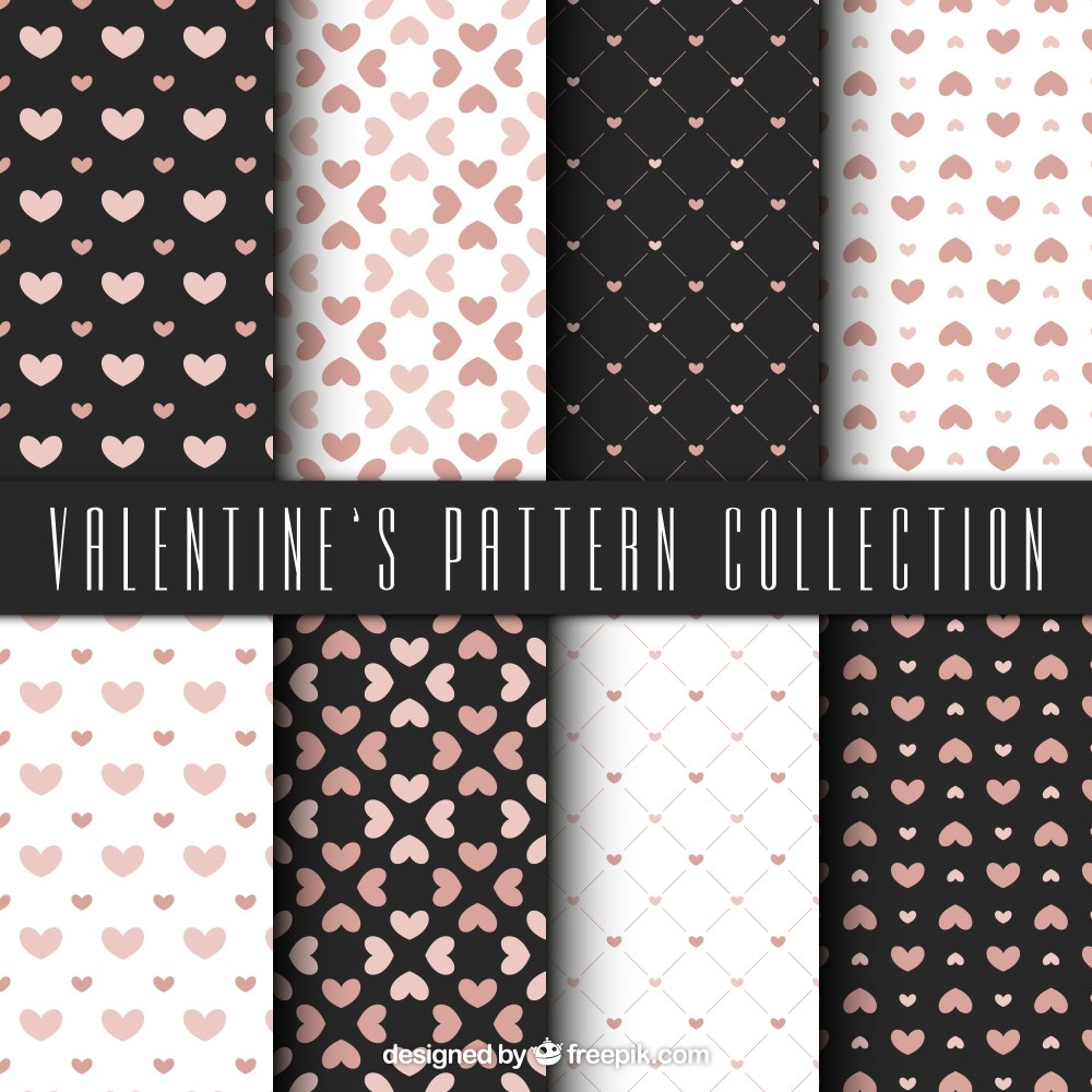 Elegant collection of valentine patterns