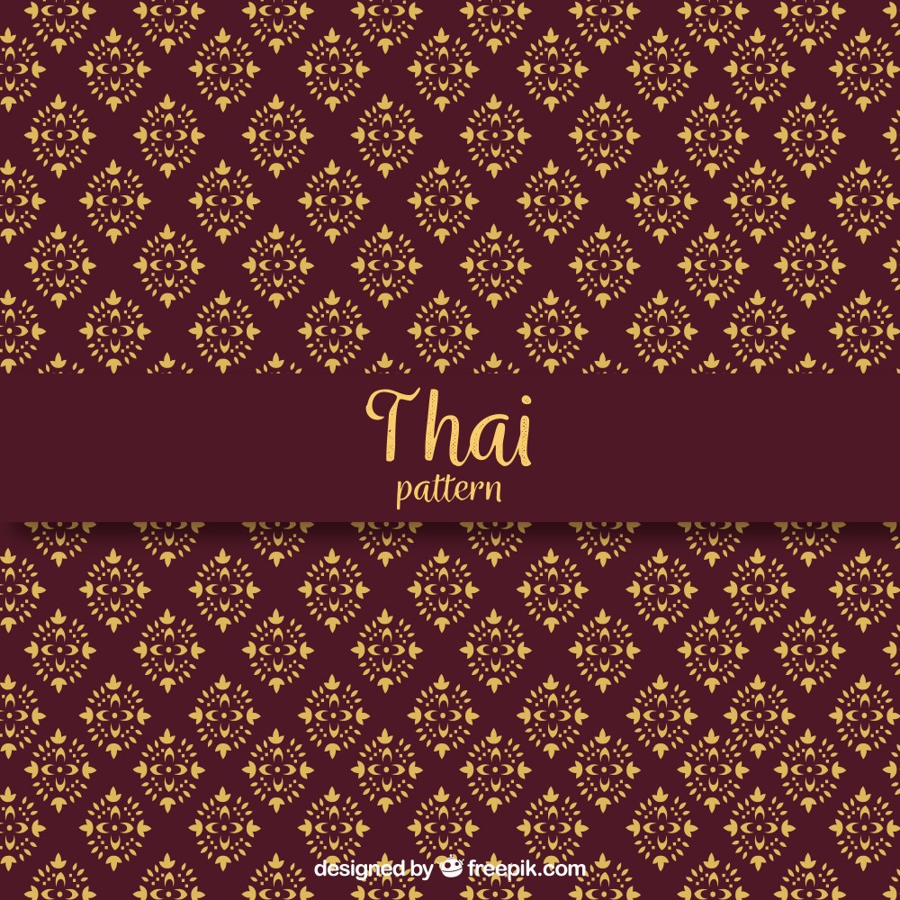 Elegant dark red thai pattern