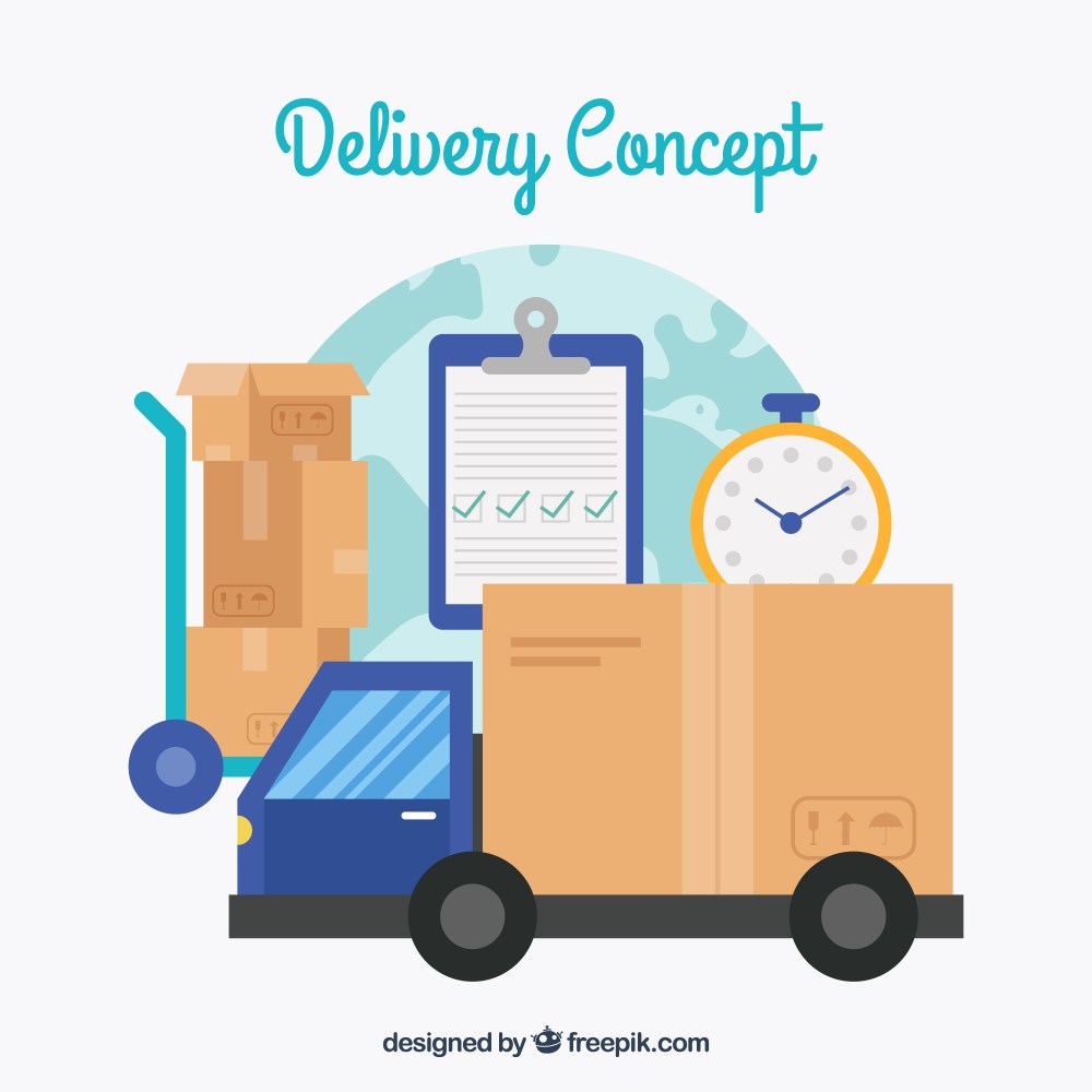 Elegant delivery concept with flat design