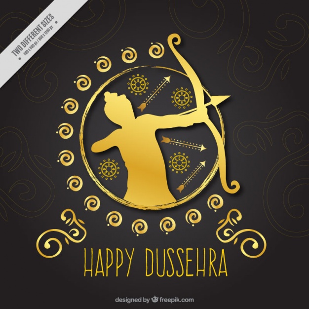 Elegant golden background of dussehra