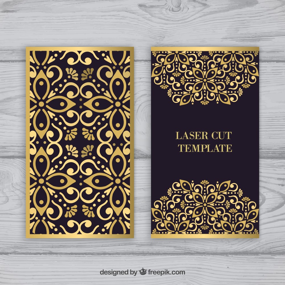 Elegant golden laser cut card