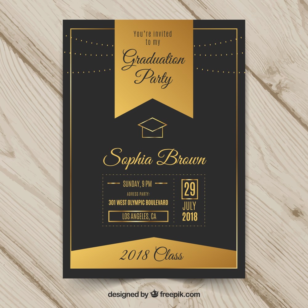 Elegant graduation invitation template