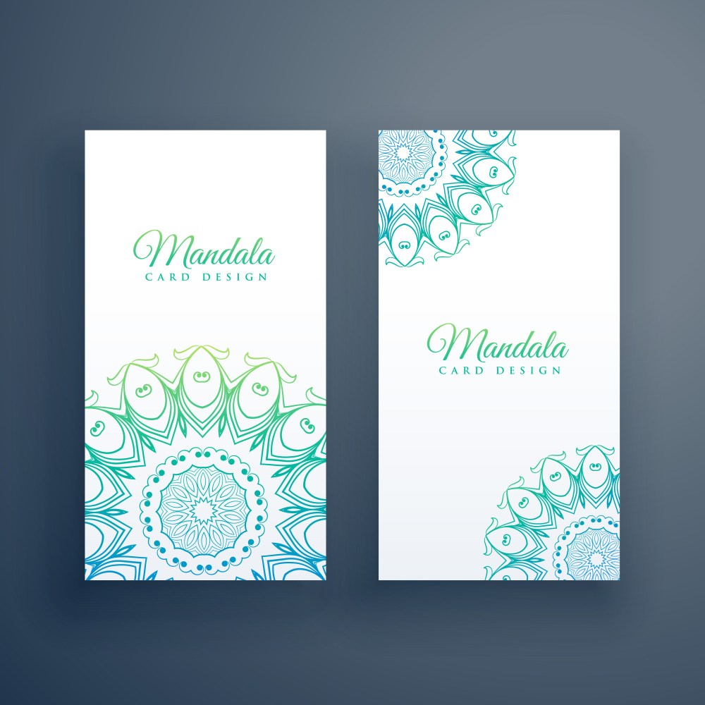 elegant mandala white cards background
