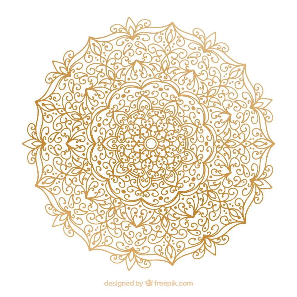 Elegant mandala with golden style
