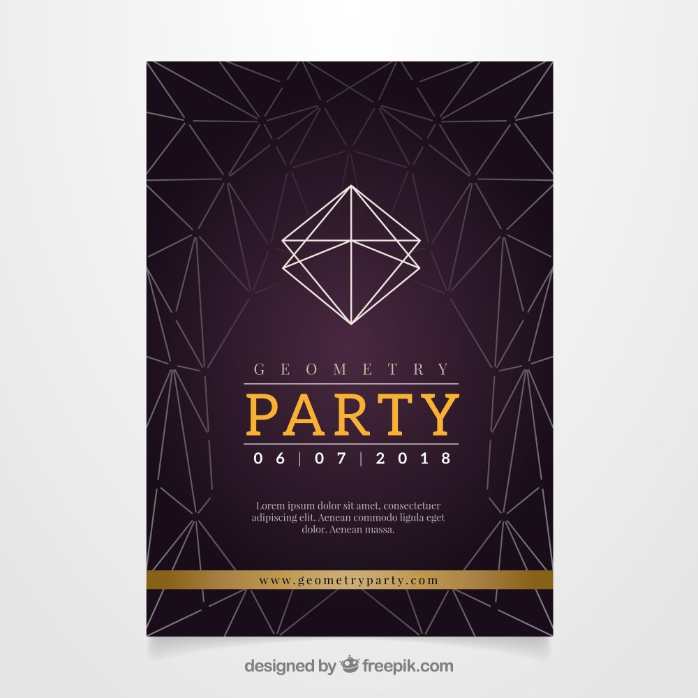 Elegant party poster with geometric shapes