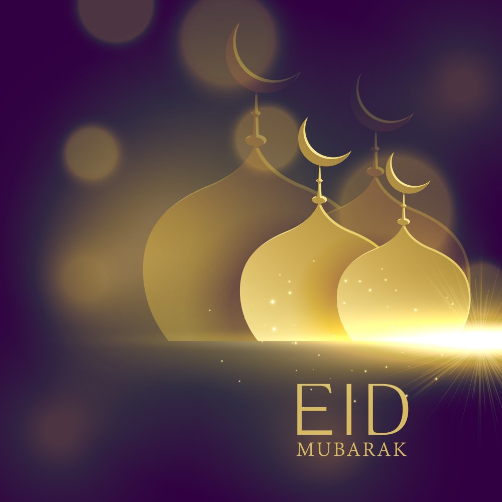 Elegant purple luxury design for eid mubarak