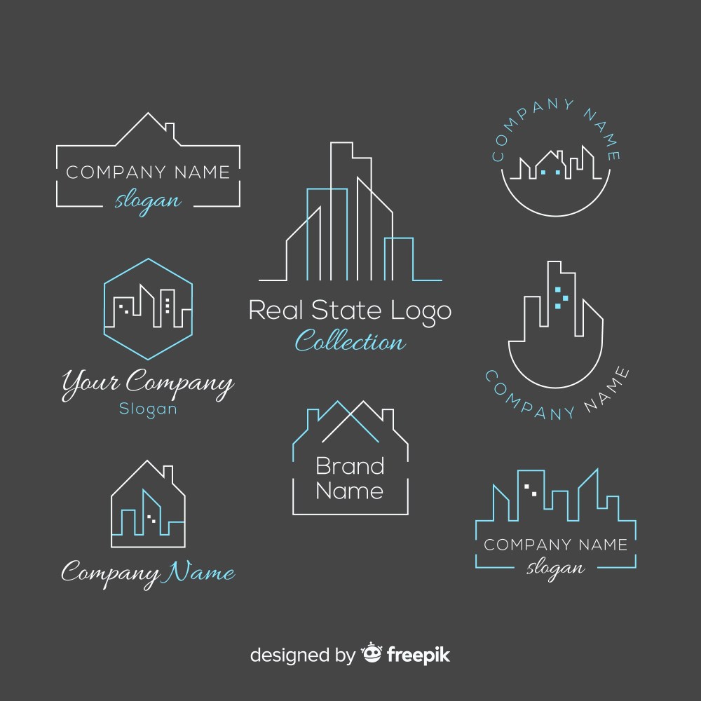 Elegant real estate logo collection
