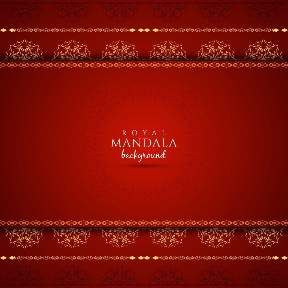 Elegant red background with mandala design