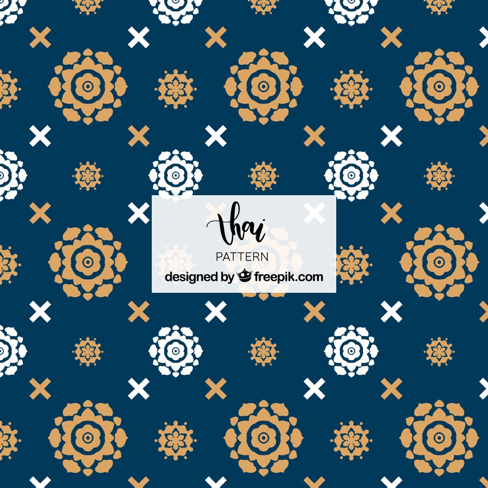 Elegant thai pattern with flat design