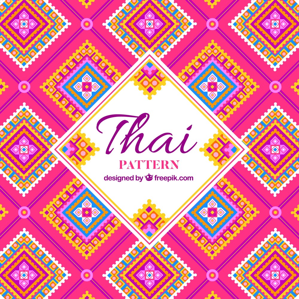 Elegant thai pattern with flat design