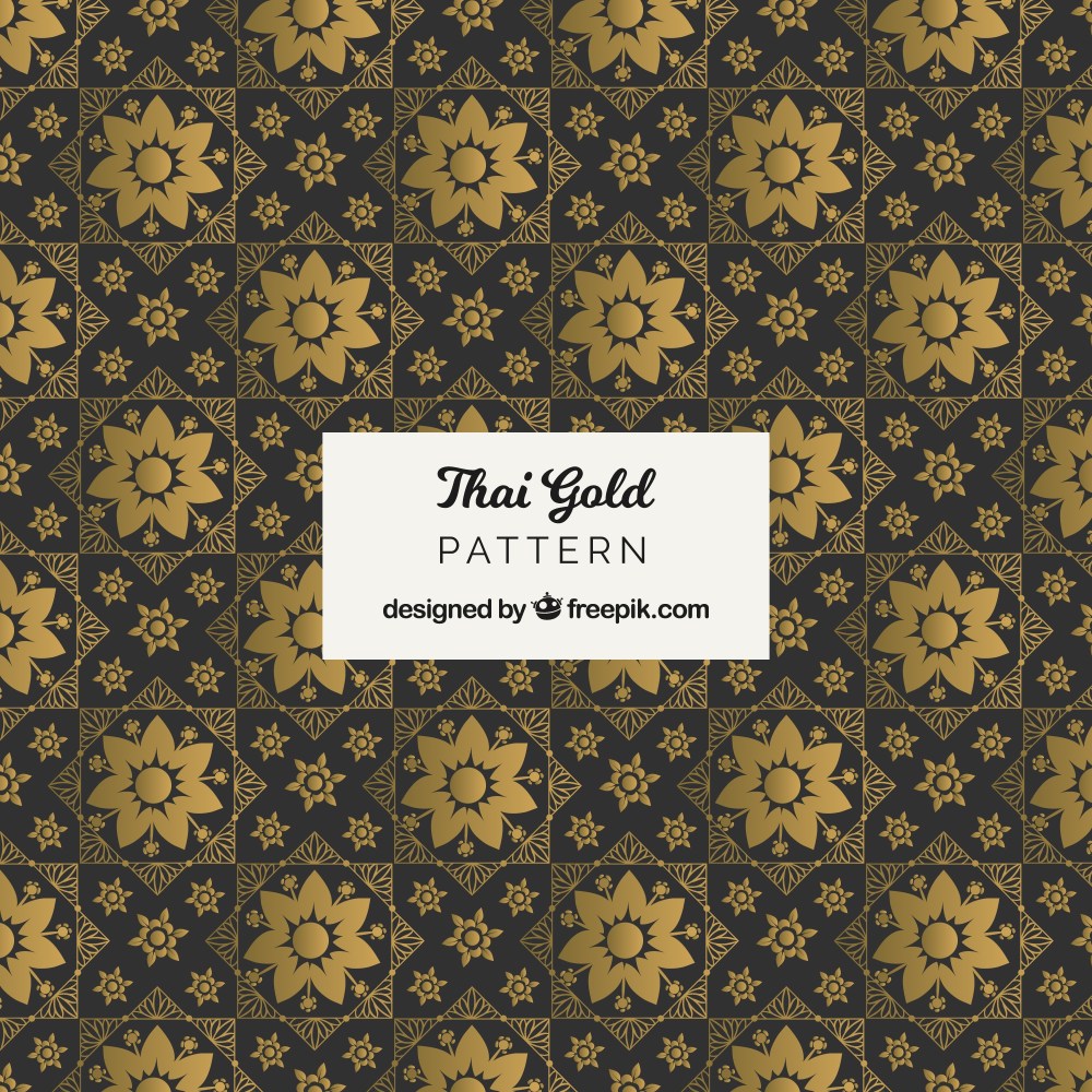 Elegant thai pattern with golden style