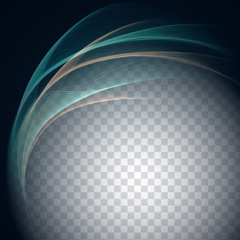 Elegant wavy shapes on transparent background