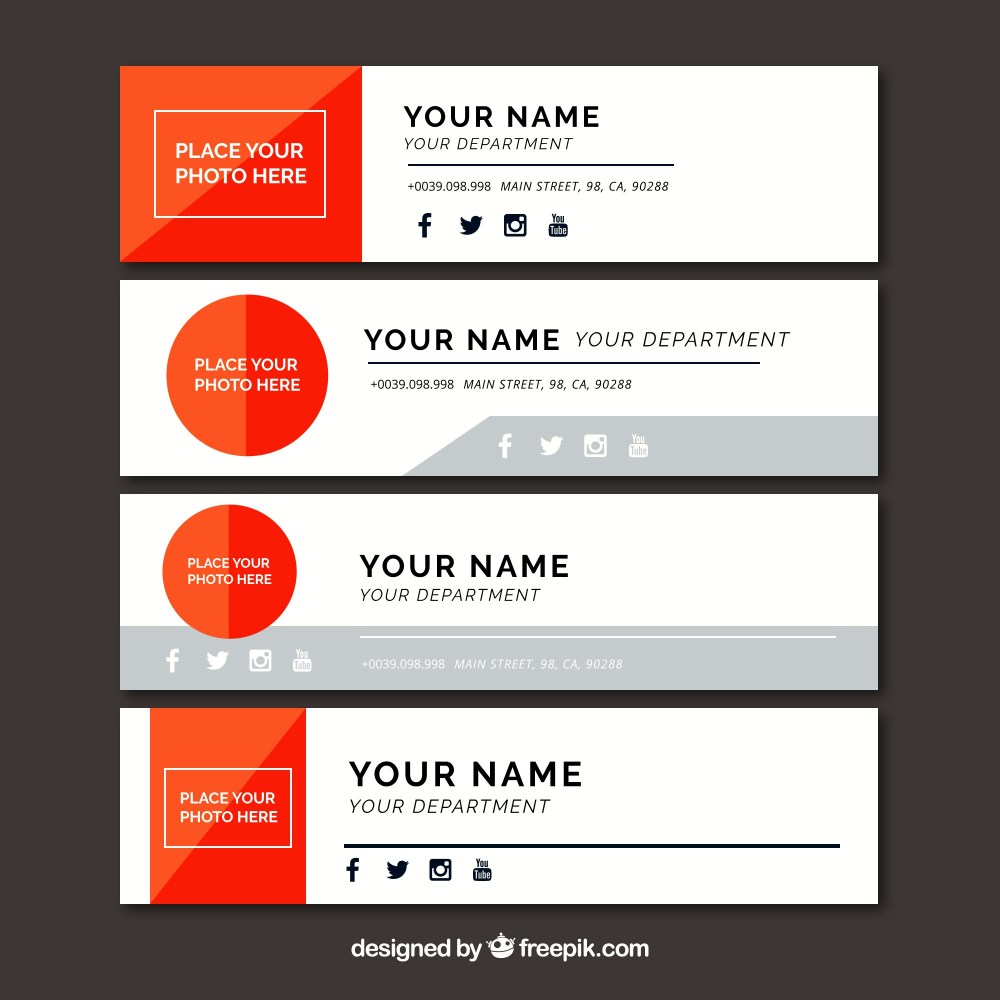 Email signature collection in flat style