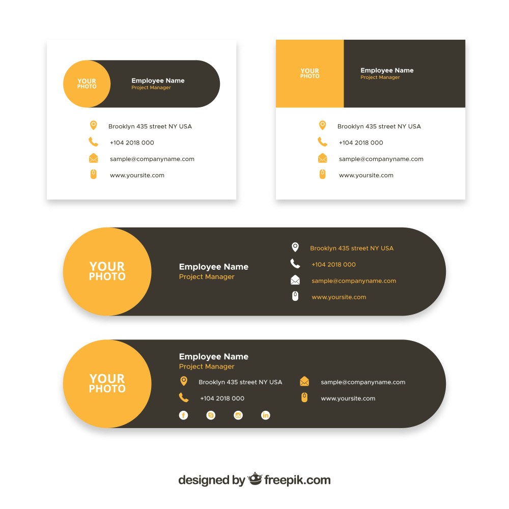 Email signature collection in flat style