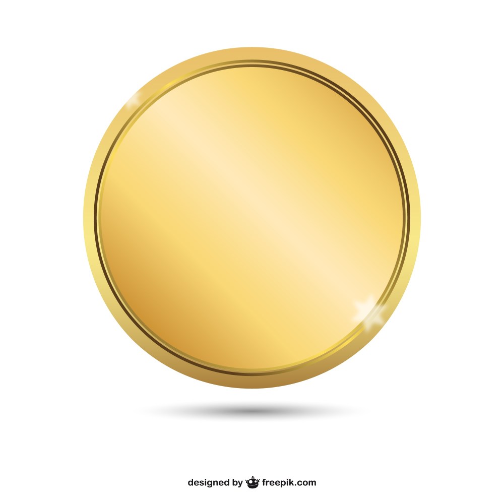 Empty golden badge 