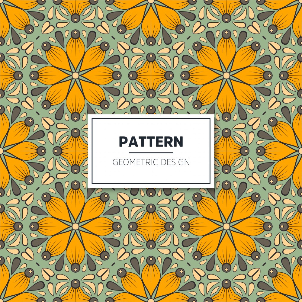 Ethnic floral seamless pattern with mandalas