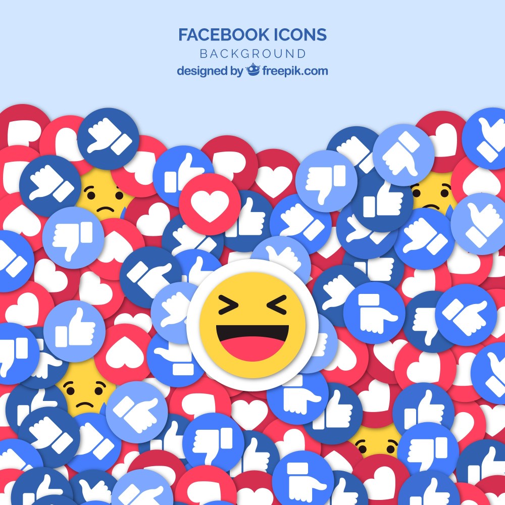 Facebook icons background with flat design
