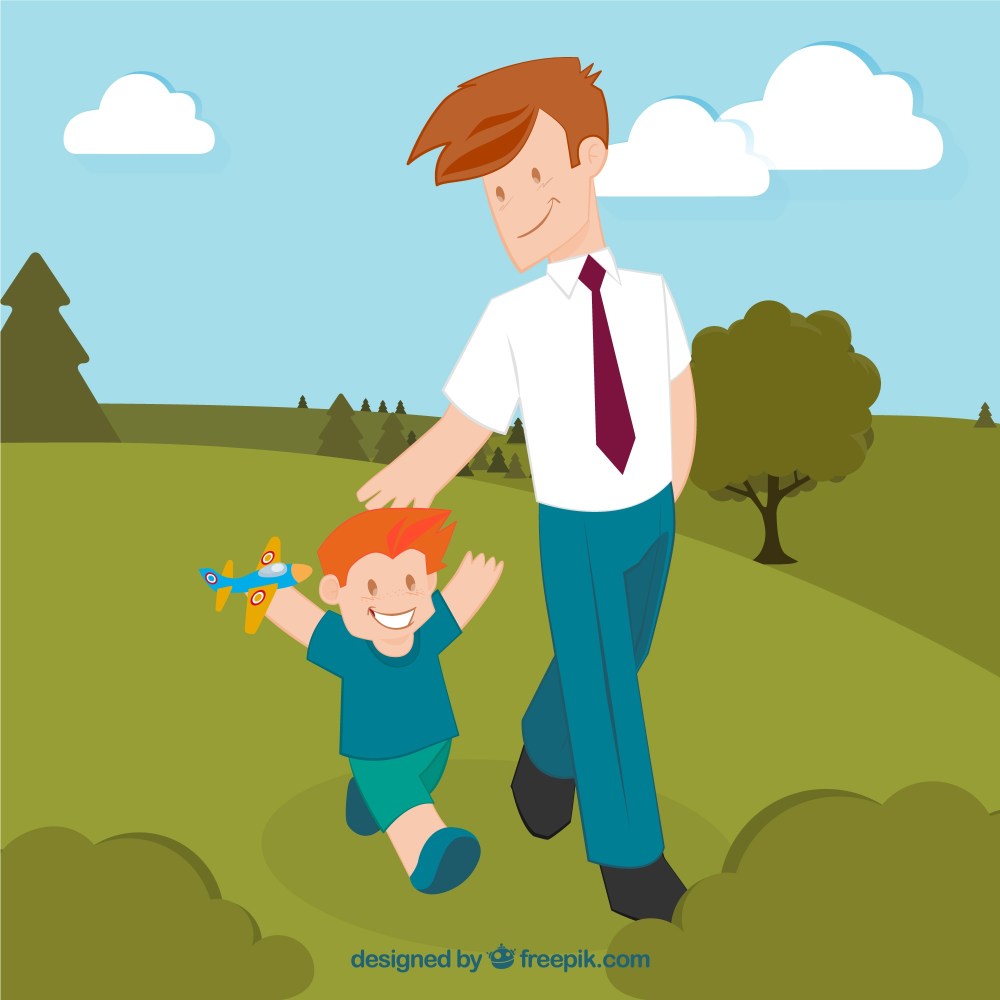 Father and son illustration