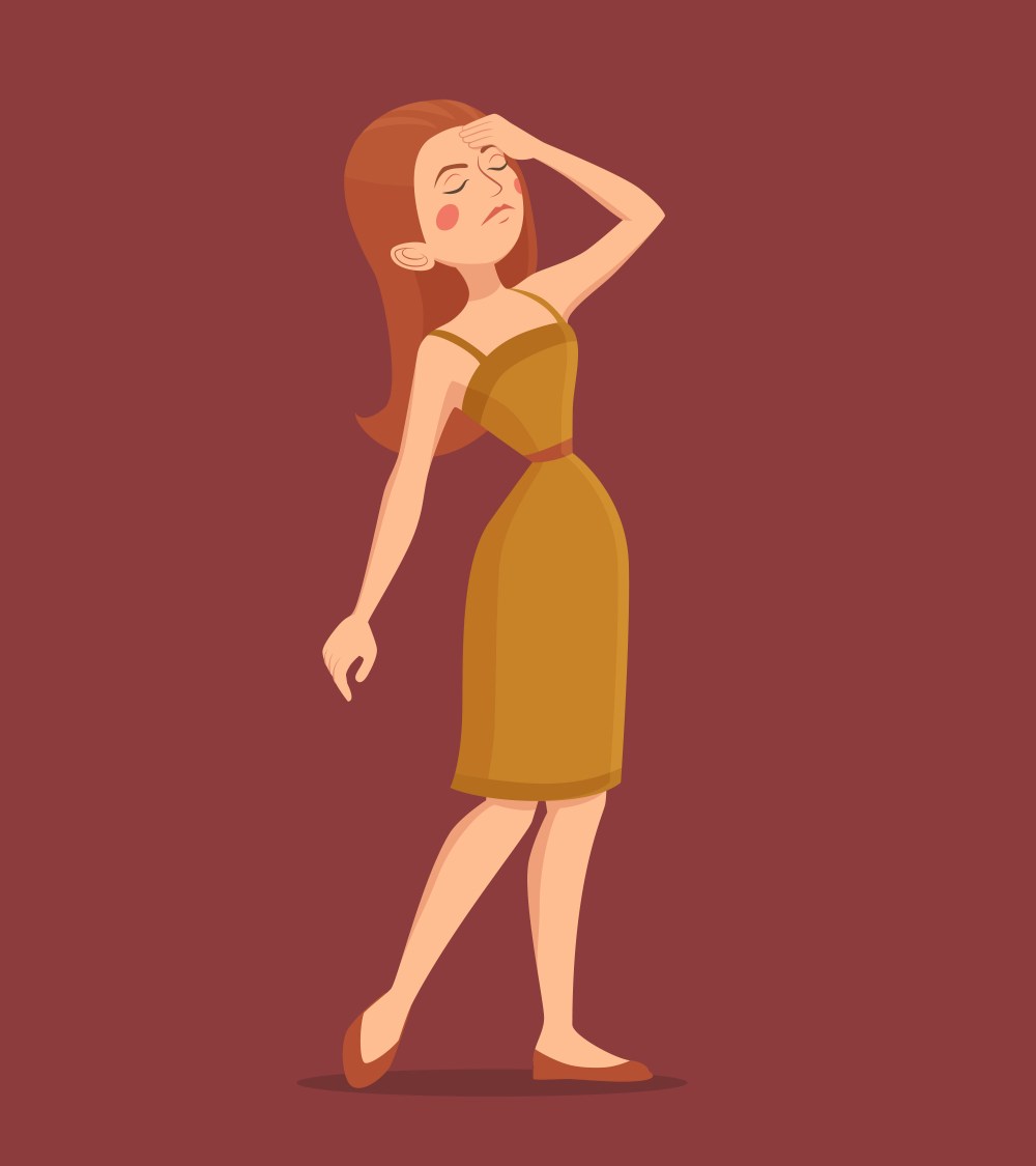  Fatigue Woman Illustration 