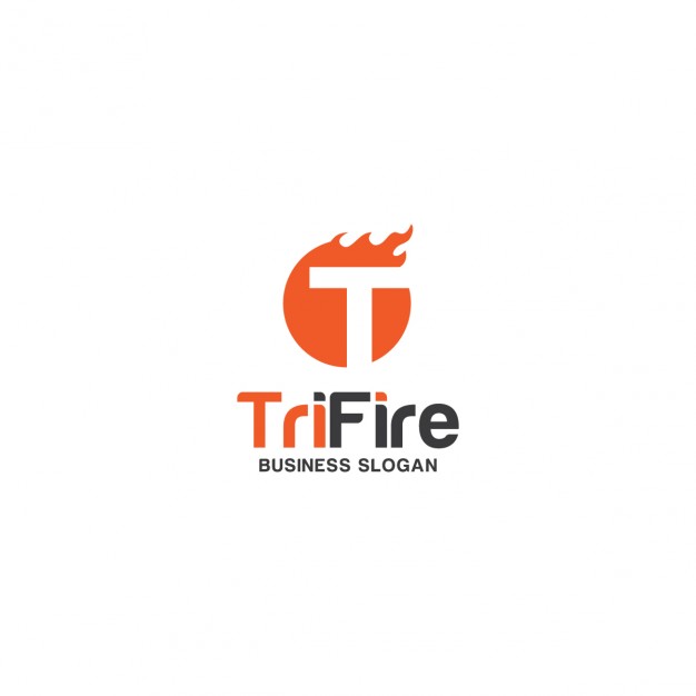 Fire logo with letter t 