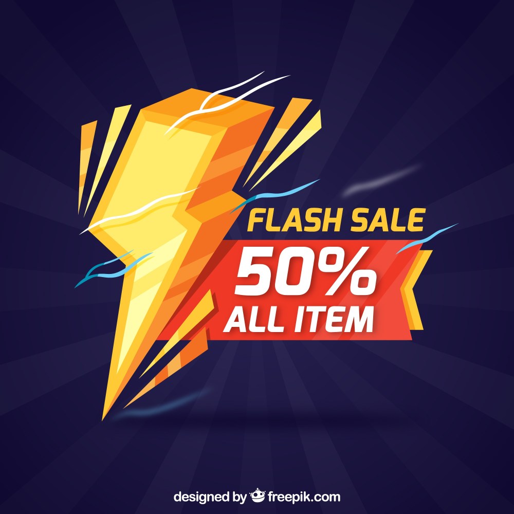 Flash sale background in flat style