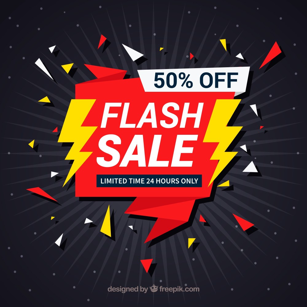 Flash sale background in flat style