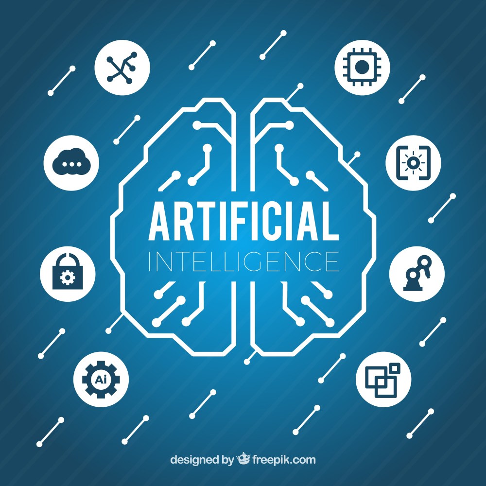 Flat artificial intelligence background