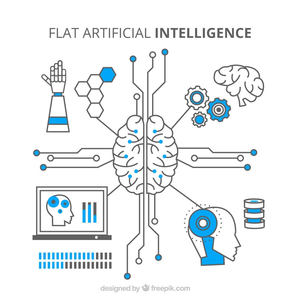 Flat artificial intelligence background